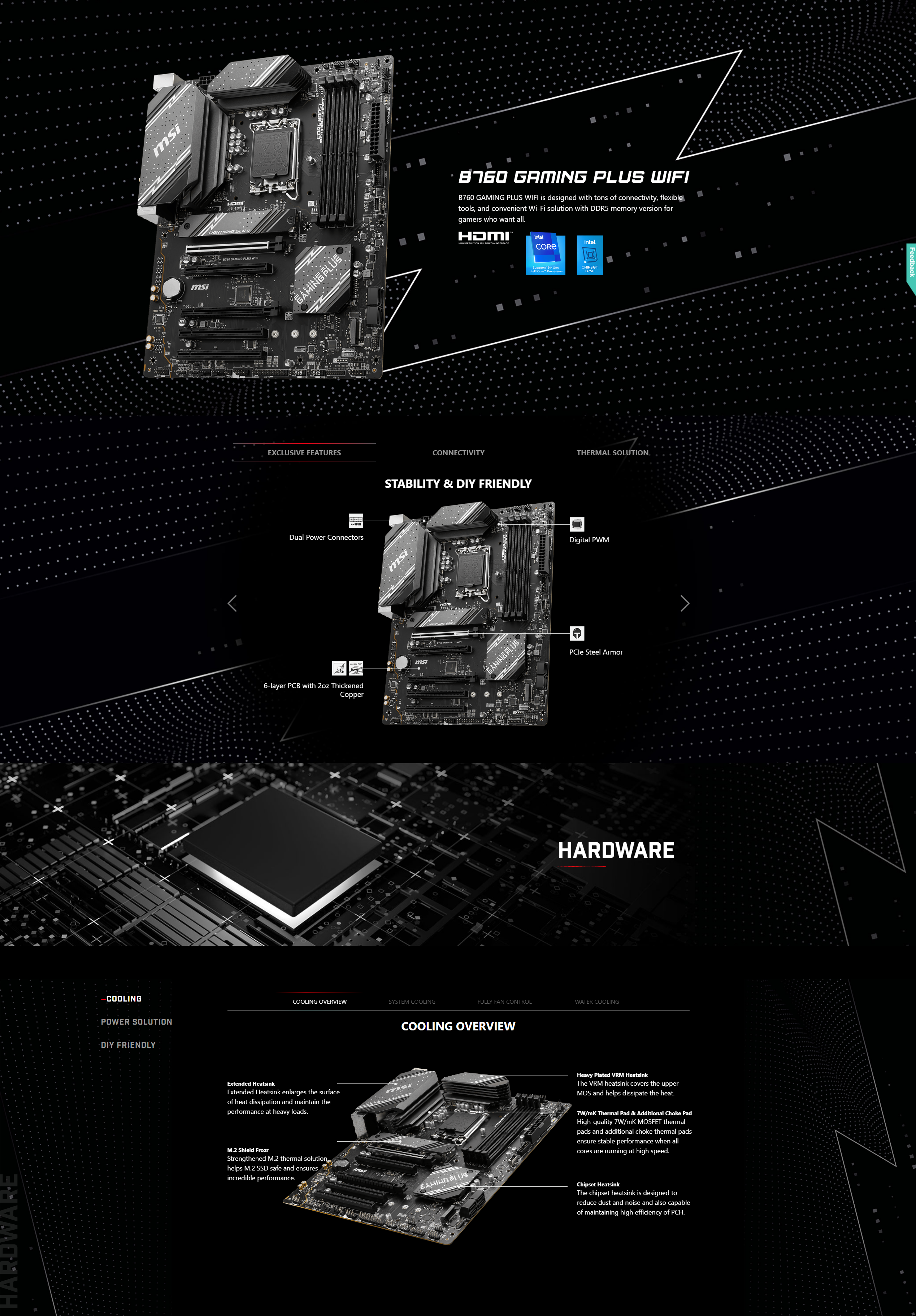 A large marketing image providing additional information about the product MSI MAG B760 Gaming Plus WiFI LGA 1700 ATX Desktop Motherboard - Additional alt info not provided